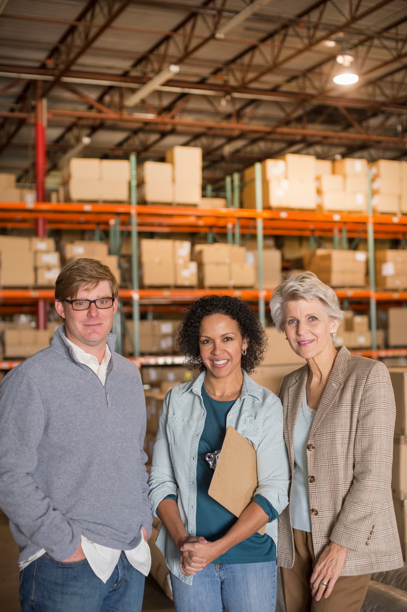Portrait of warehouse workers
